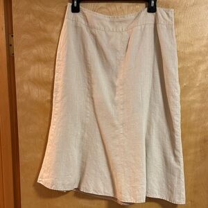 Ann Taylor Cream / Tan  Midi Skirt